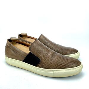 Ron White Delmar Cognac Woven Leather Designer Shoes  Italy Made Mens Sz 46 / 13